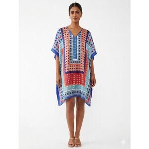 NWT Trina Turk 100% Silk Theodora Tunic Dress Coverup Sz Small Summer Resort